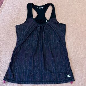 Diadora small Women's Black Pink Athletic running Tank Top